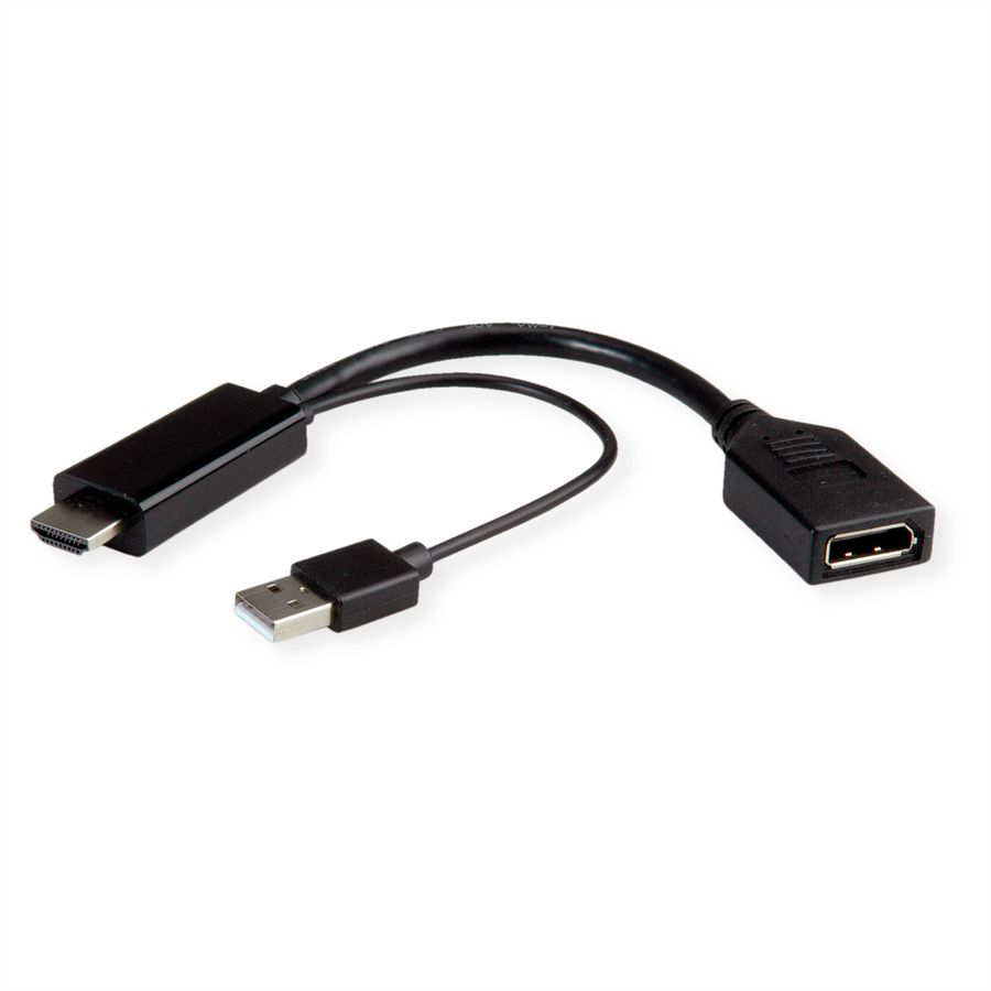 ROLINE Adaptateur HDMI - DisplayPort, v1.2, 4K, HDMI M - DP F, Actif