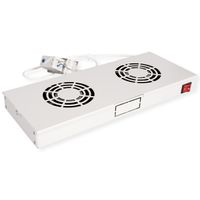 ROLINE 19" Unité de ventilation, 2 ventilateurs, Thermostat gris