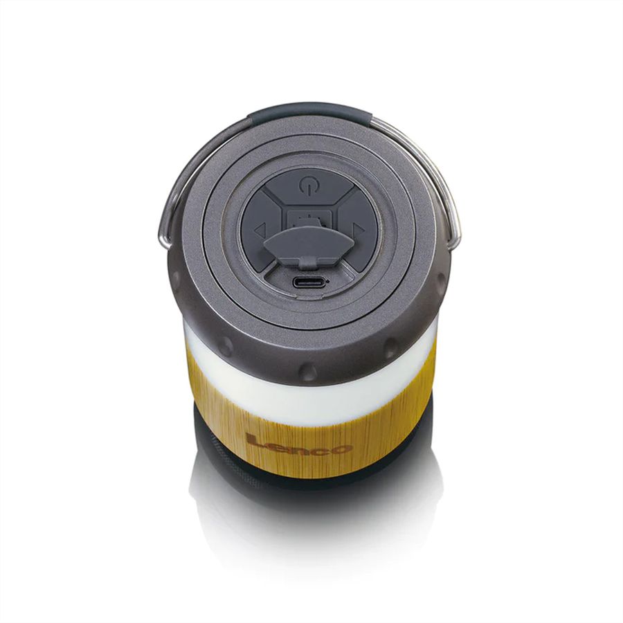 Lenco Bambus Lampe BTL-030BA, mit eingebauter Bluetooth Lautsprecher