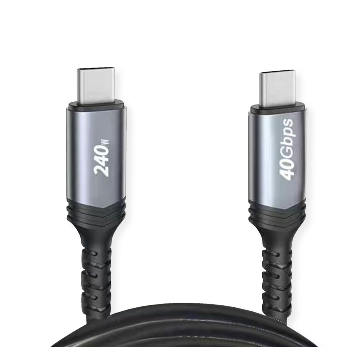 VALUE Câble USB4 Gen3x2, C–C, M/M, 8K UHD-2, 40Gbit/s, 240W, noir, 0,8 m