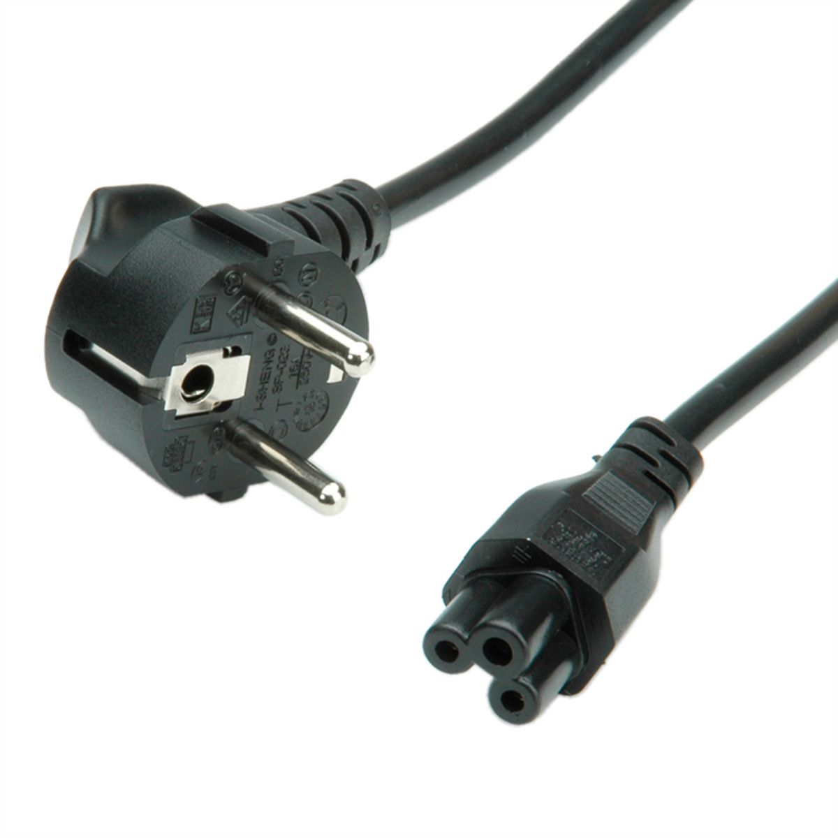 BACHMANN H05VV-F 3G0,75mm² sw L:1,0m IEC C5/CEE7/7