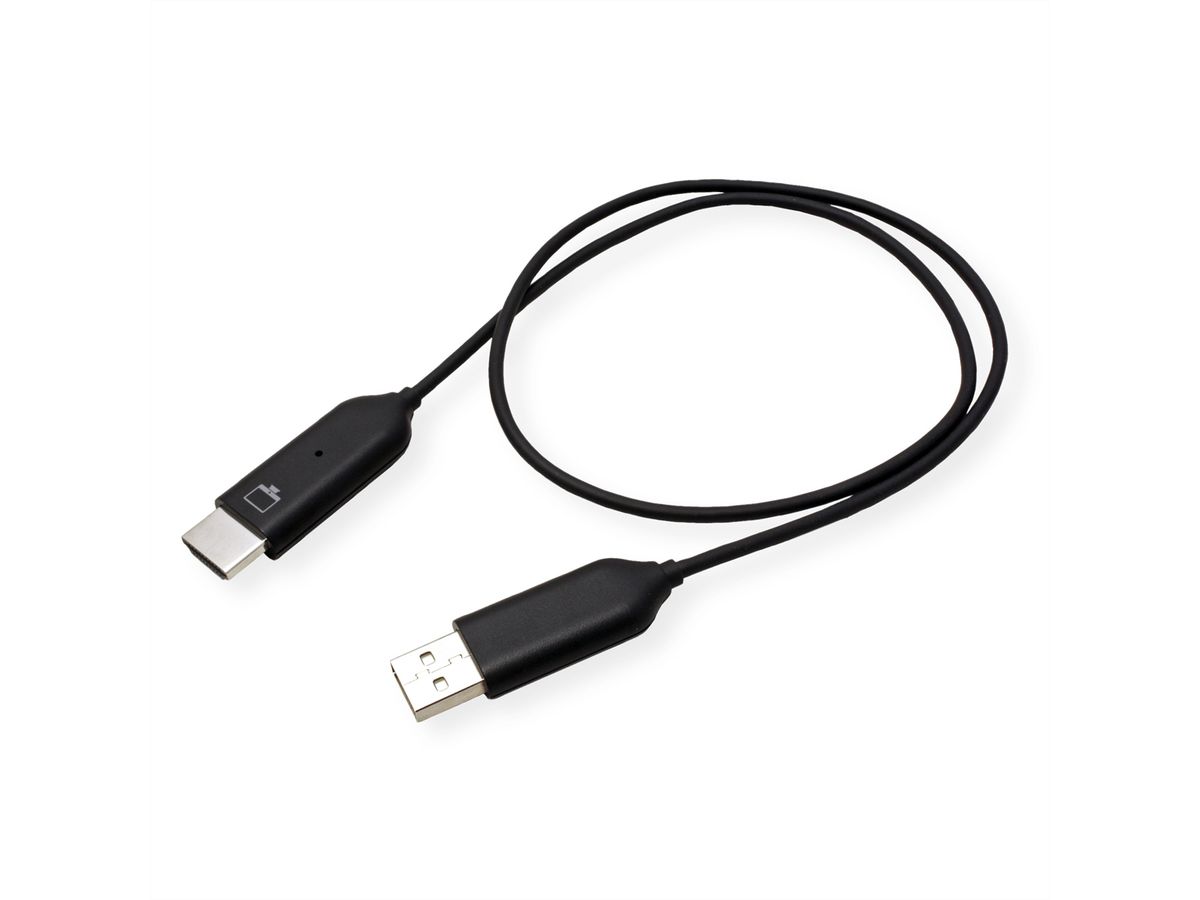 ROLINE Drahtloses P2P-Anzeige-Dongle-Set, Tx+Rx, Wireless USB-C zu HDMI, 1080p, 20 m