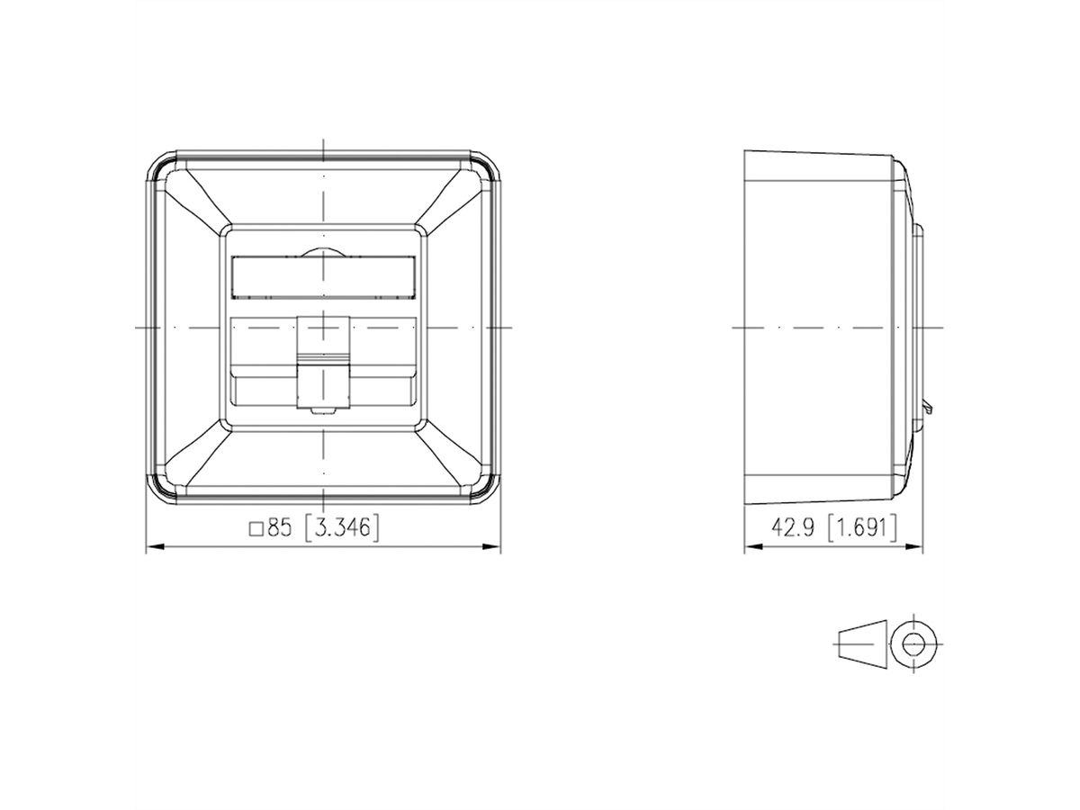 METZ CONNECT Keystone boîtier de raccordement montage en saillie 1 port non équipé blanc pur