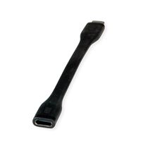 ROLINE Câble USB4 Gen3x2, C-C, M/F, 8K UHD-2, 40Gbit/s, 100W, plat, noir, 11,5 cm