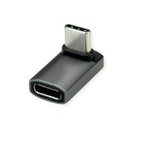 ROLINE Adaptateur USB4 Gen 3x2, Aluminium, coudé à 90°, large, Type C, M/F, argent