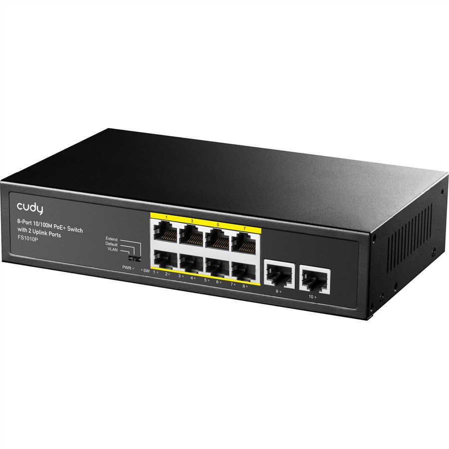 CUDY FS1010P Switch 8 ports 10/100M PoE+, 2 ports Uplink 120W
