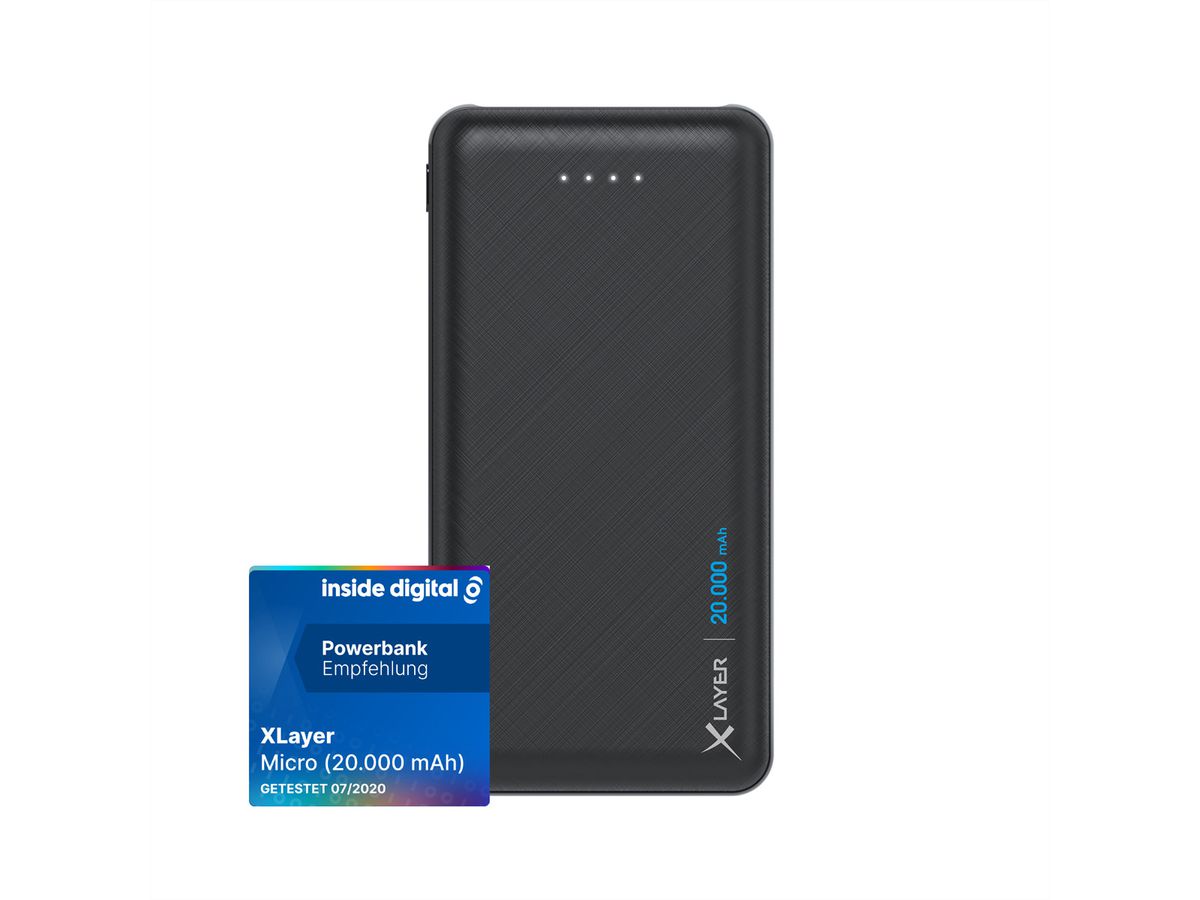 Xlayer Powerbank Micro schwarz 20.000 mAh