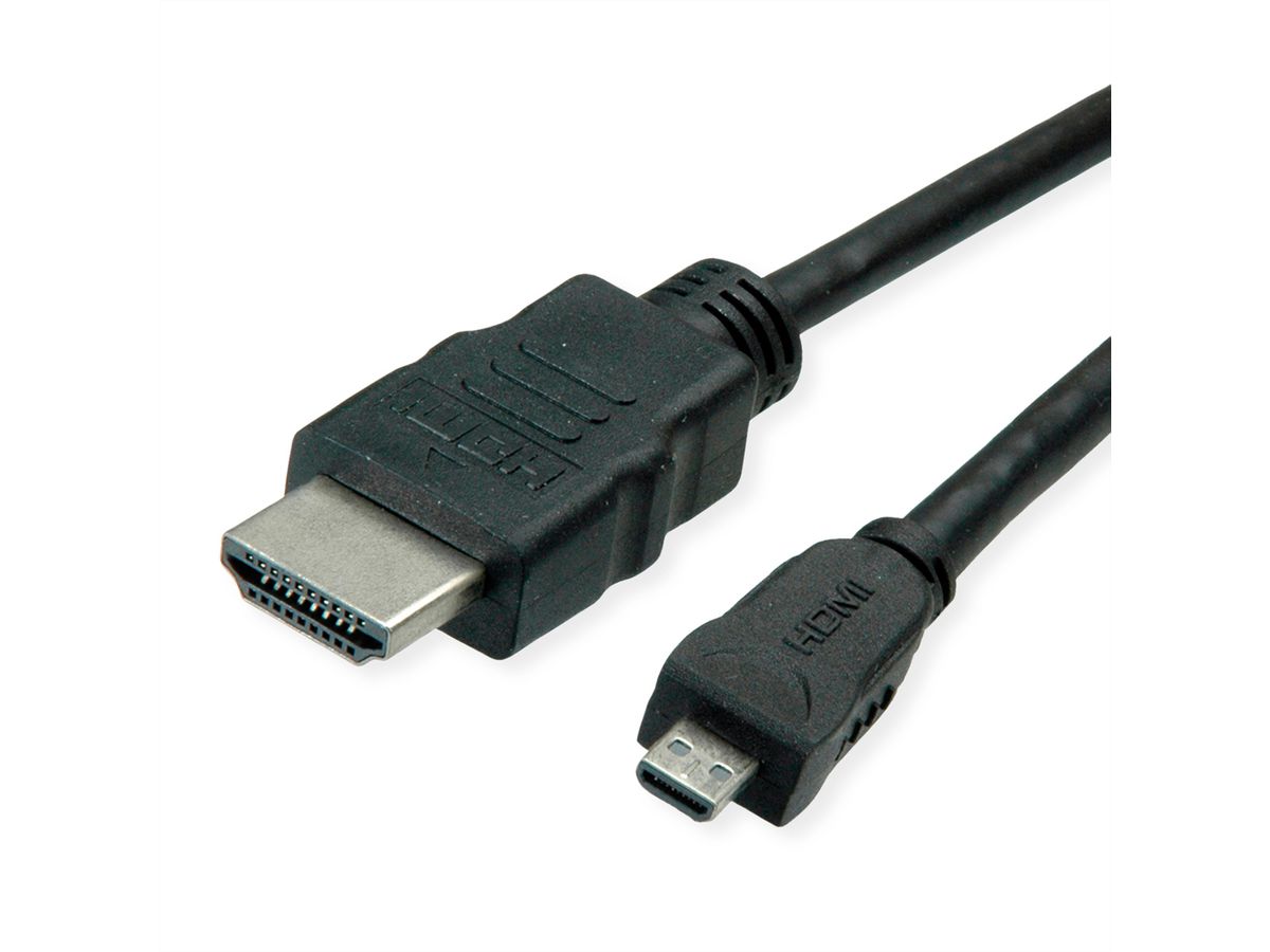 ROLINE GREEN Câble HDMI High Speed avec Ethernet, HDMI M - Micro HDMI M, 2 m