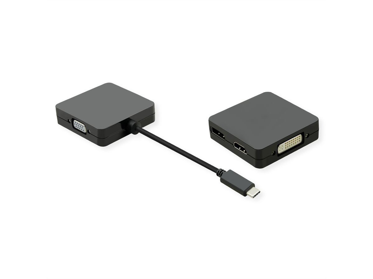 VALUE Adaptateur type C - VGA / DVI / HDMI / DP
