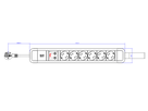 BACHMANN PRIMO 2 6xCEE7/3 1xSPD avec boucle 2,0m CEE7/7 RAL6028