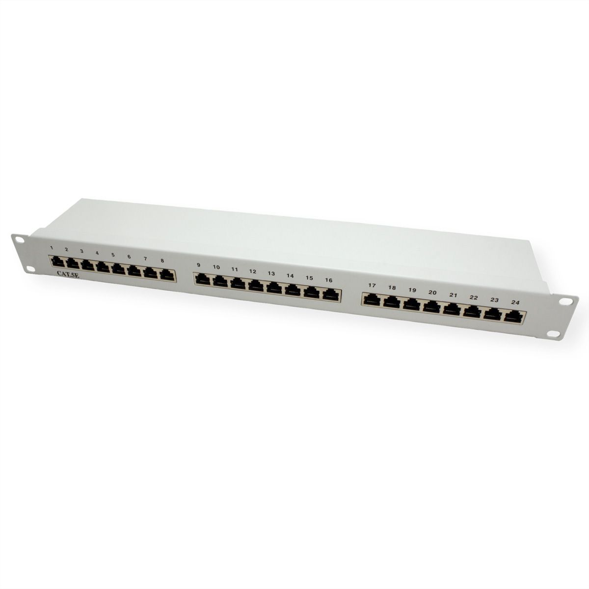 VALUE Cat.5e (Class D) 19-Zoll-Patchpanel, 24P, geschirmt, grau
