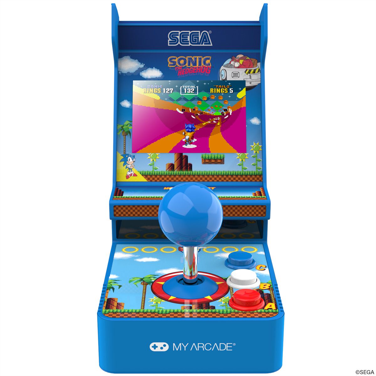 My Arcade Sonic the Hedgehog Joystick Player, Mini-Arcade, 2 Spiele, 3.5" Display