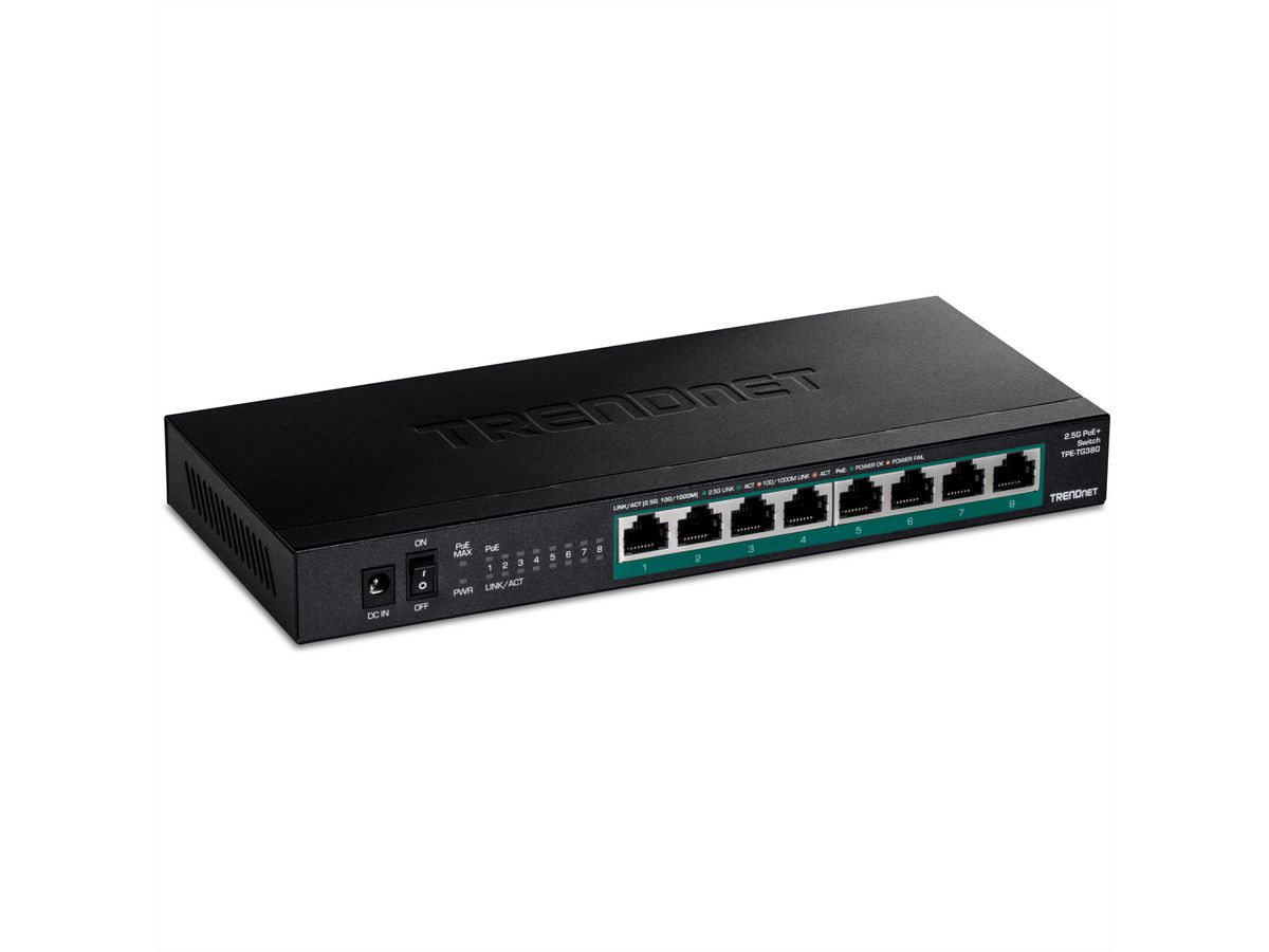 TRENDNET TPE-TG380 Switch PoE+ 2.5G non administrable à 8 ports
