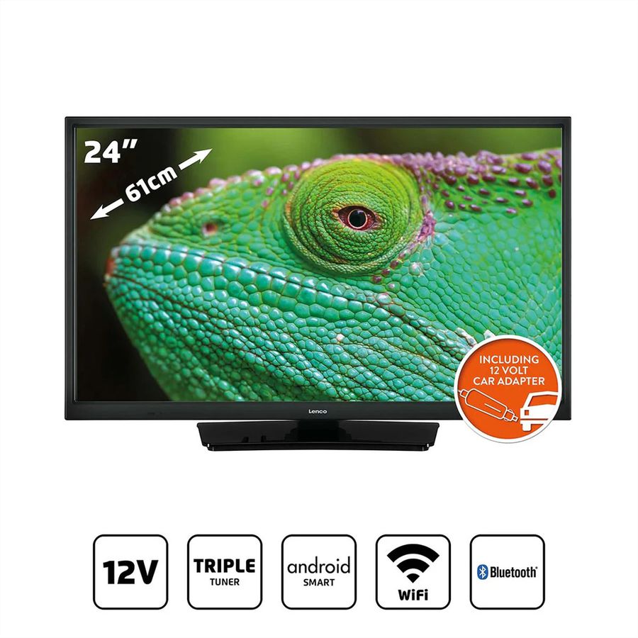 Lenco LED-2463BK 24" Android Smart-TV, schwarz, 12V, Chromecast