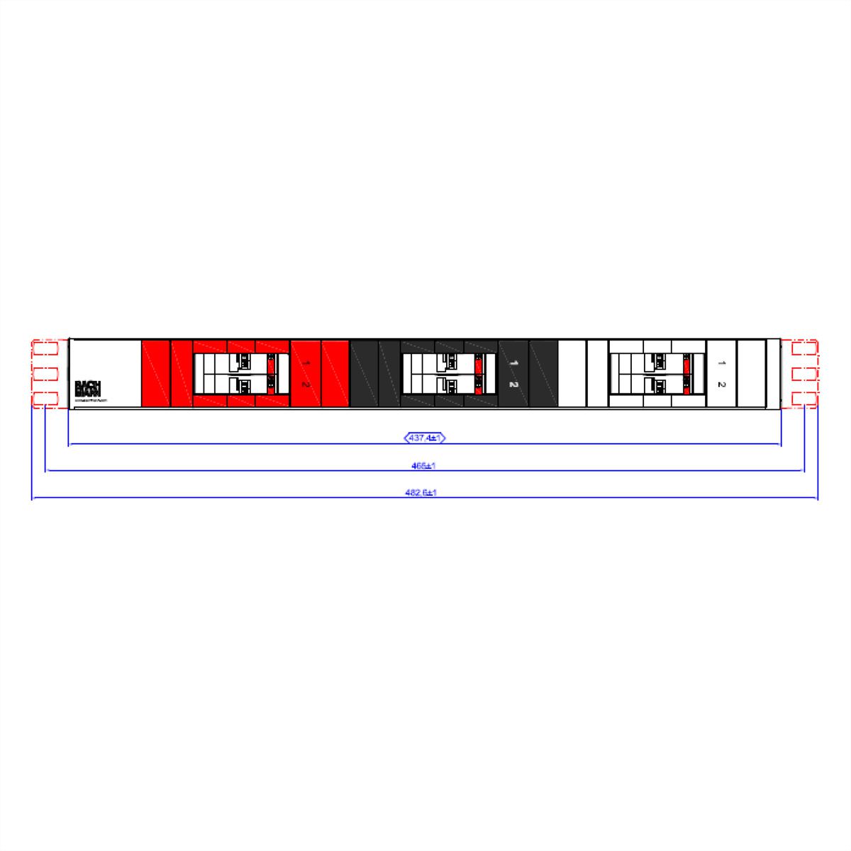 BACHMANN 19" 1U FuseBox 6xLS C16A