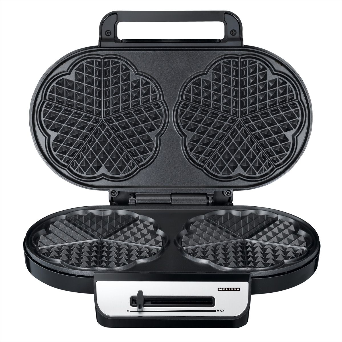 Melissa Waffeleisen 16250087, Doppel-Waffeleisen, schwarz/ss, 1200W
