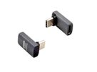 ROLINE Adaptateur USB4 Gen 3x2, Aluminium, coudé à 90°, large, Type C, M/F, argent