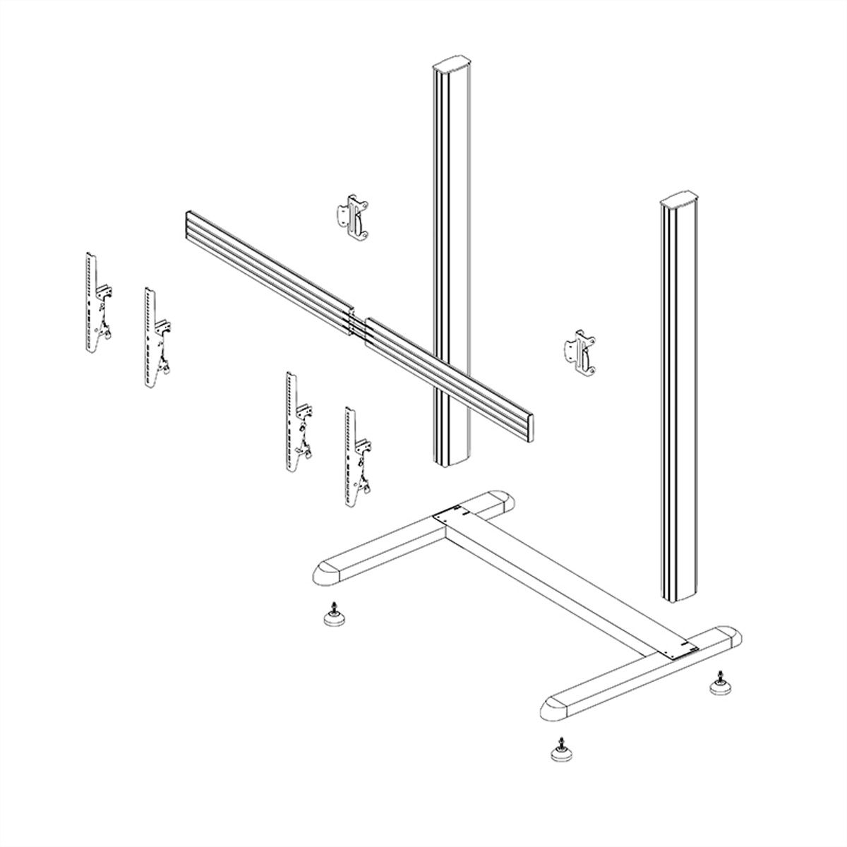 Hagor système de support mobile CPS Floorstand 2x 55-65, noir