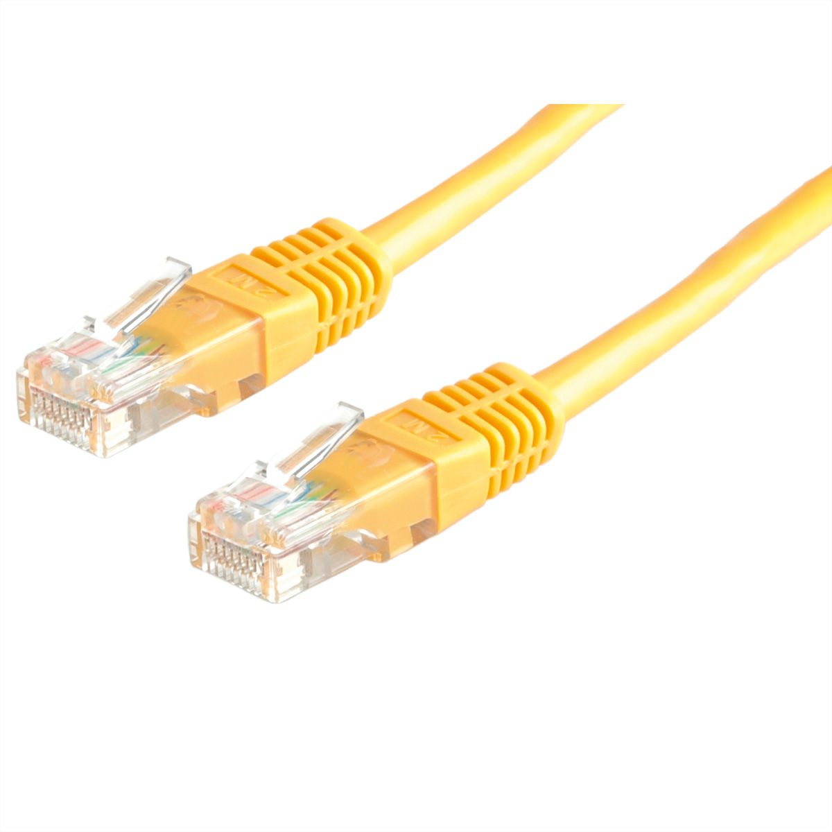 Cordon ROLINE Cat.5e (Classe D) UTP confectionné, PoE, jaune, 2 m