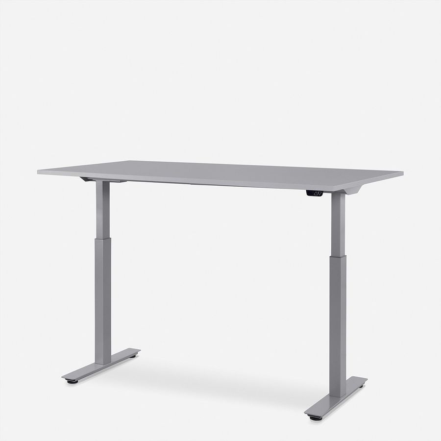 WRK21 Schreibtisch Smart 180 x 80 cm, Höhenverstellbar, Grau Uni / Grau