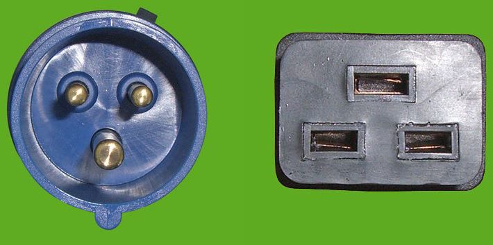 Netzkabel IEC60309 CEE16 Stecker auf Buchse C19, 16A/230V 3m, 3 m