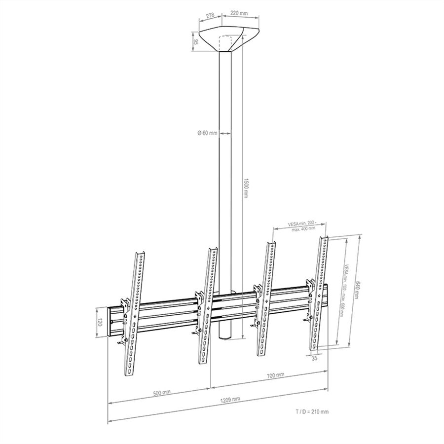 Hagor Deckenhalterung CPS D2P 46-65"