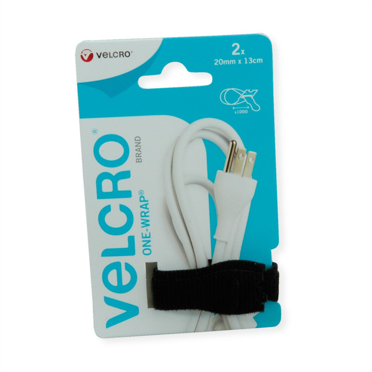 VELCRO® ONE-WRAP® Wiederverwendbare Streifen Snack Size, schwarz