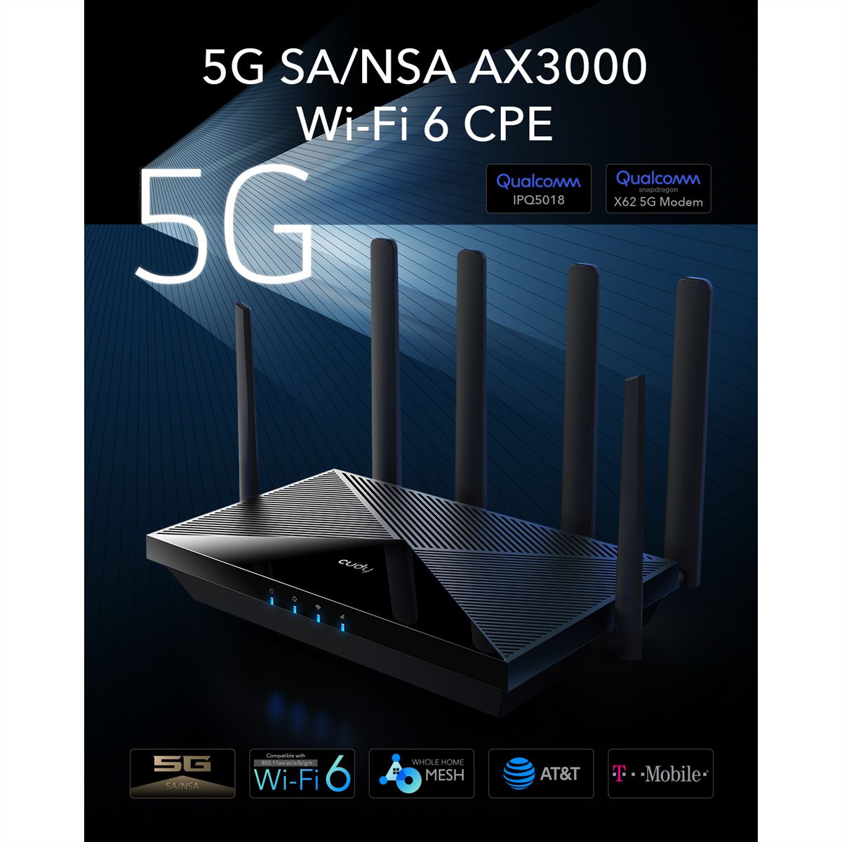CUDY P5_EU AX3000 Routeur WiFi 6 5G Mesh, Gigabit