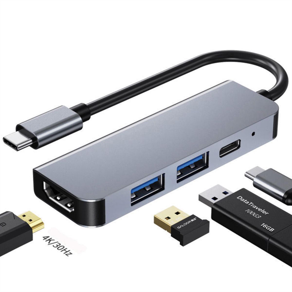 VALUE USB Typ C Docking Station, HDMI 4K, 2x USB A + Typ C PD
