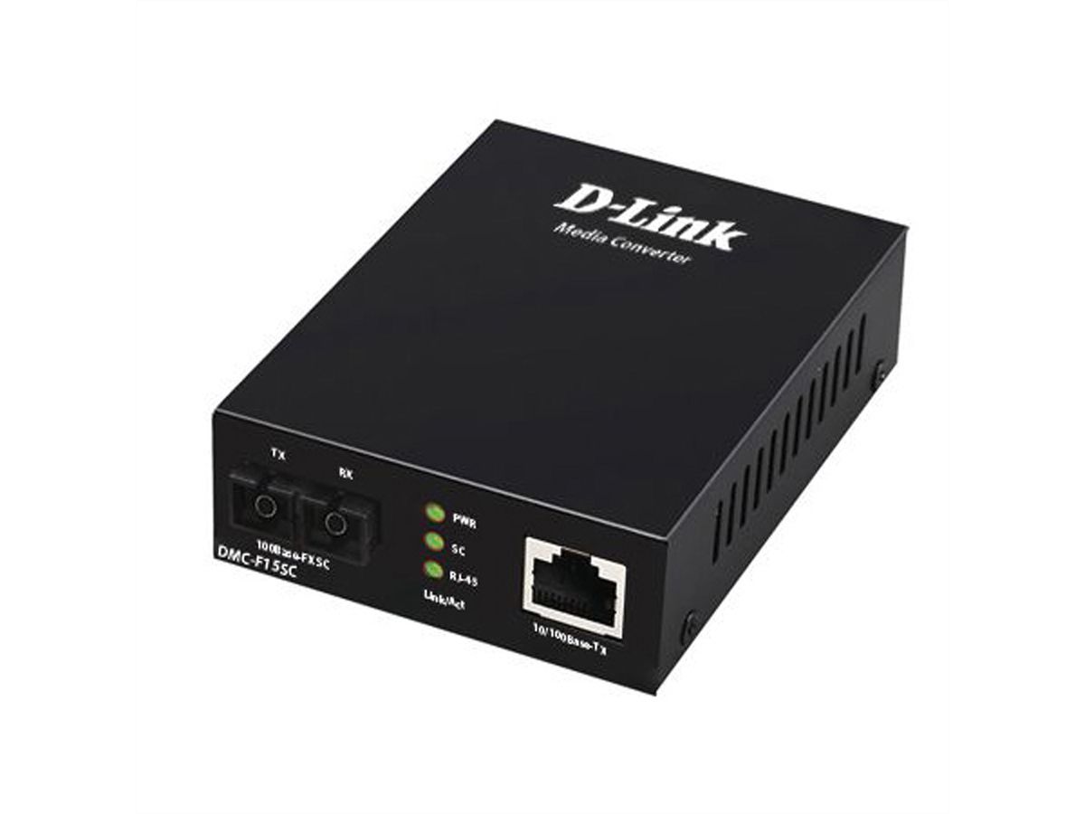 D-Link Convertisseur Ethernet DMC-F15SC/E, 10/100 TP vers 100 FX Singlemode SC 15km