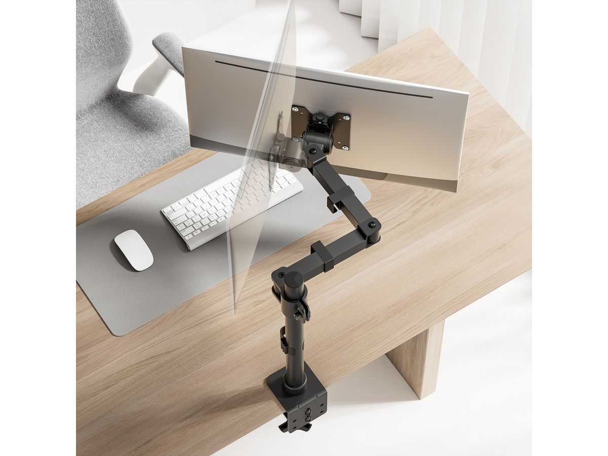 VALUE Support LCD lourd, montage sur bureau, 4 articulations, jusqu'à 20 kg