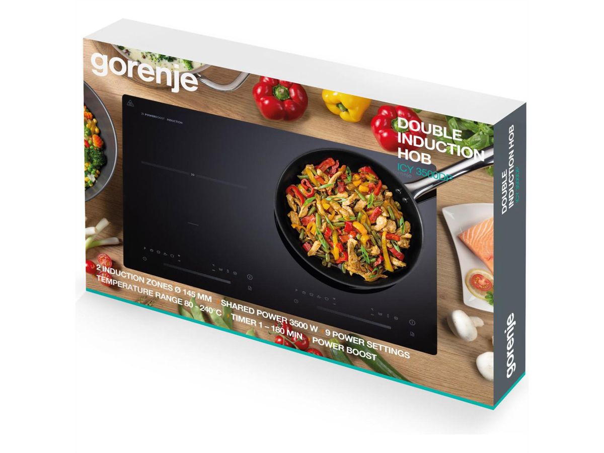 Gorenje Induktionskochfeld ICY3500DP, 3400W, schwarz, doppelt