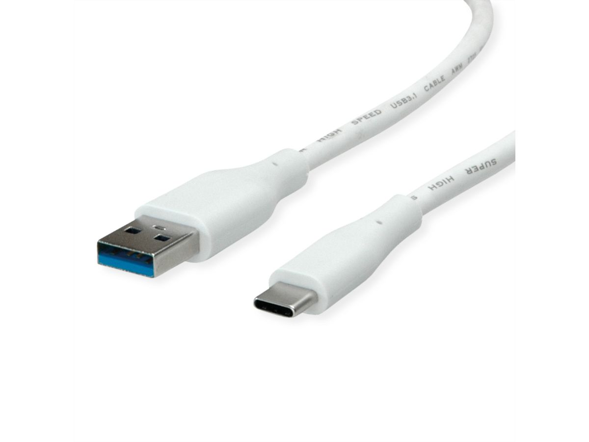 VALUE Câble USB 3.2 Gen 1, A-C, M/M, blanc, 3 m