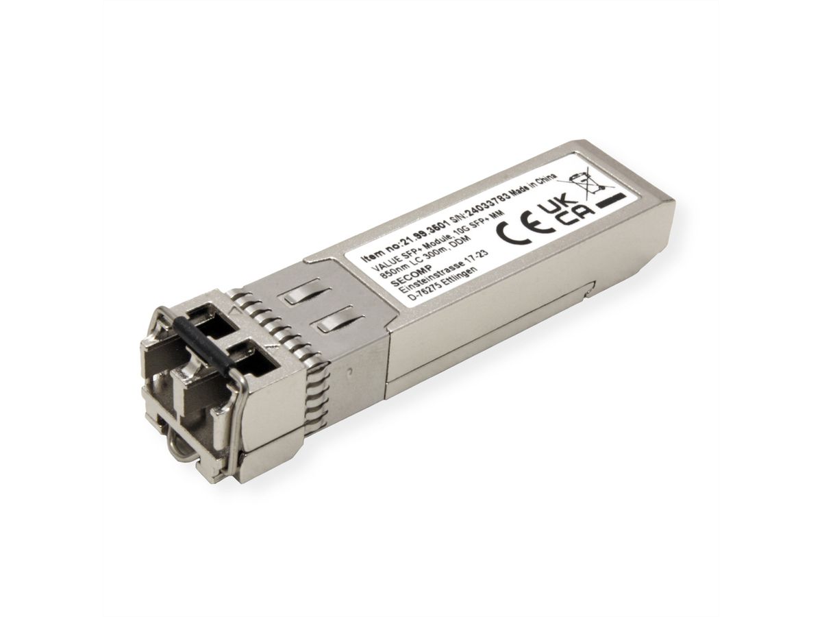 VALUE Module SFP+ (MiniGBIC) SR/LC, 10GbE, Multimode, 850nm, max. 300m