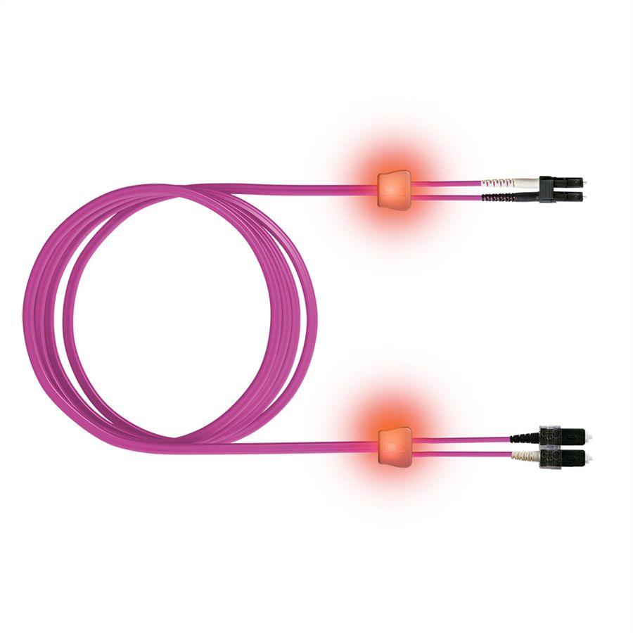 EasyLan Câble FO duplex 50/125µm OM4, LC/SC, violet, 1 m