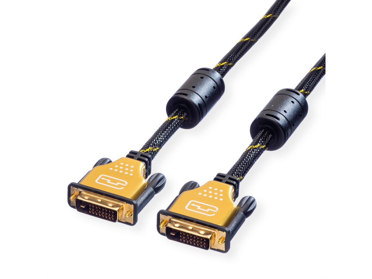 ROLINE GOLD Câble pour écran DVI, M-M, (24+1) dual link, 1 m