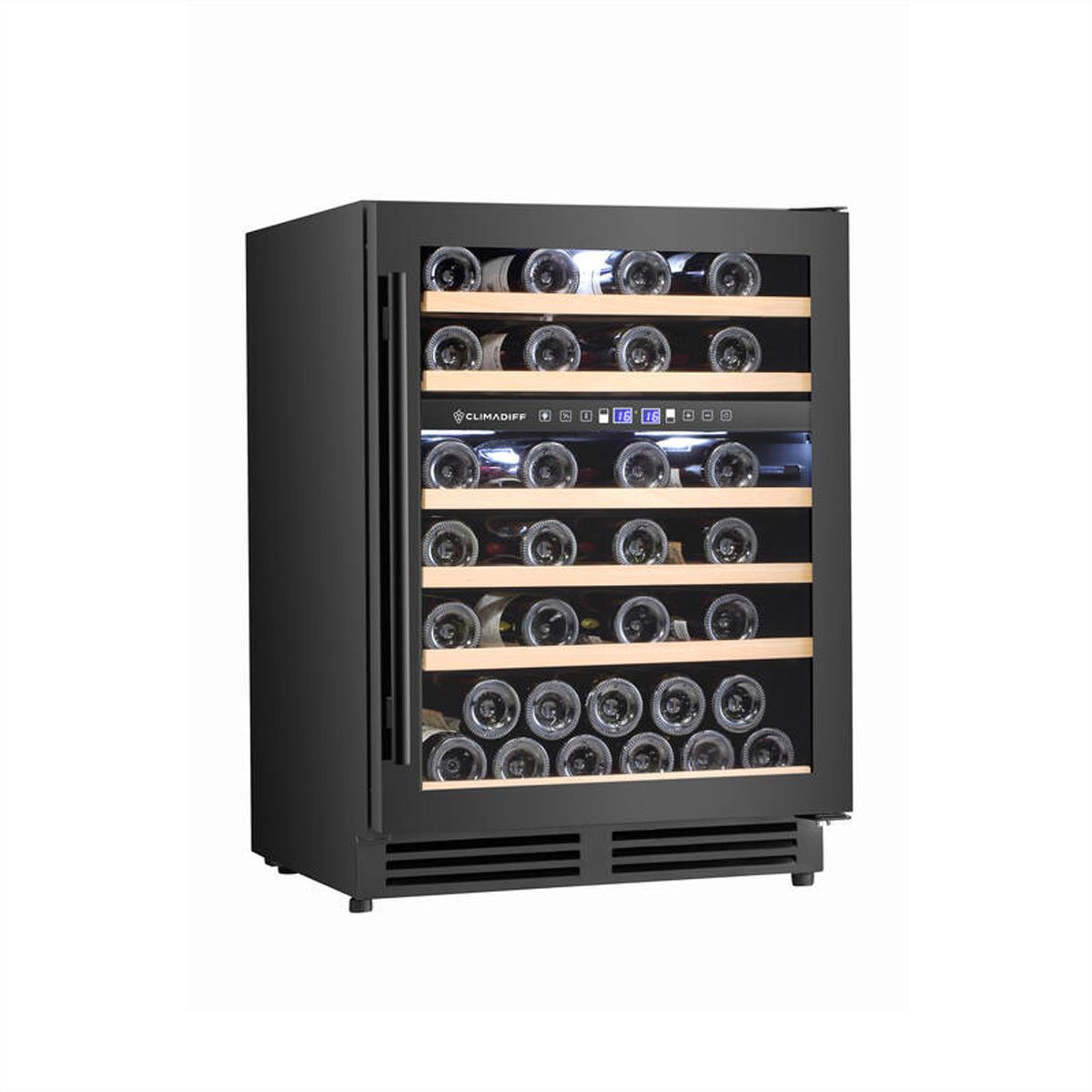 Climadiff Weinkühlschrank CBU50D2B, Unterbau, 2 Zonen, 51 Flaschen
