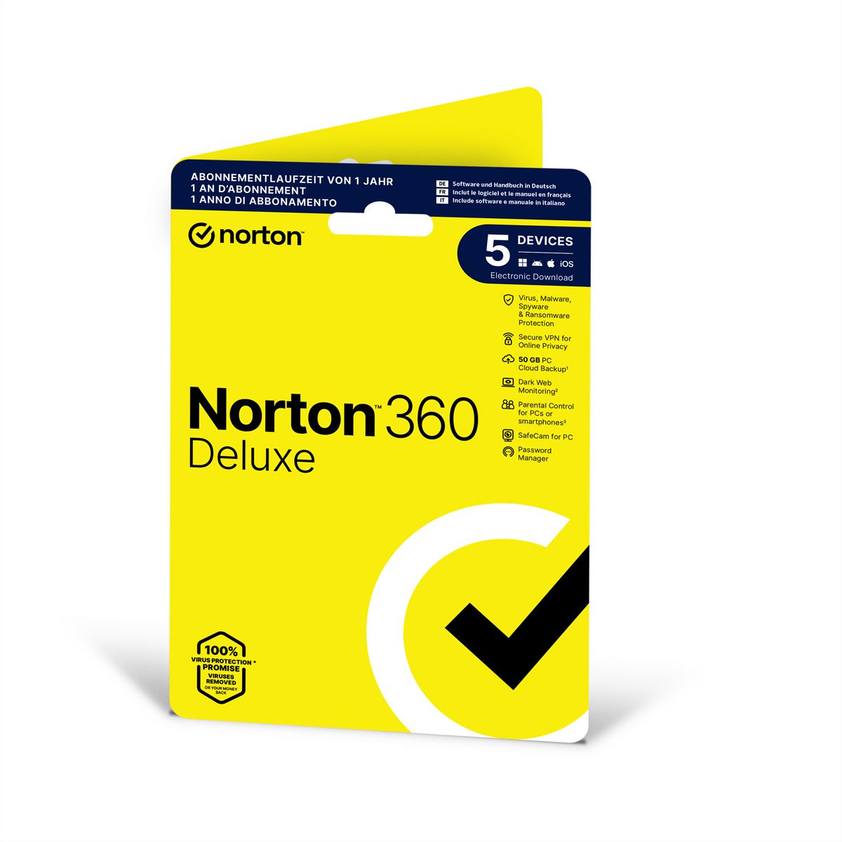 Norton 360 Deluxe 3 Device, 25GB, 12 Mois
