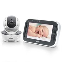 Alecto Babyphone DVM-200 Blanc-gris, écran 4.3 pouces , blanc, batterie, DECT, 50m/300m