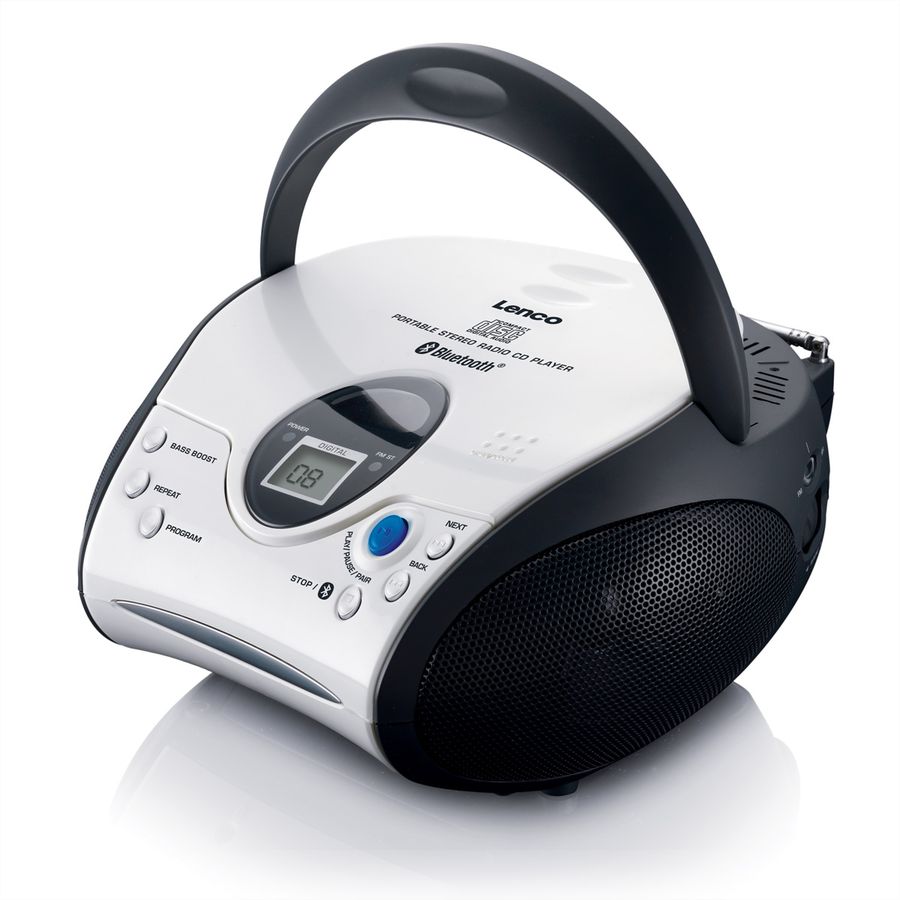 Lenco Boombox SCD-24BT WHBK, suisse