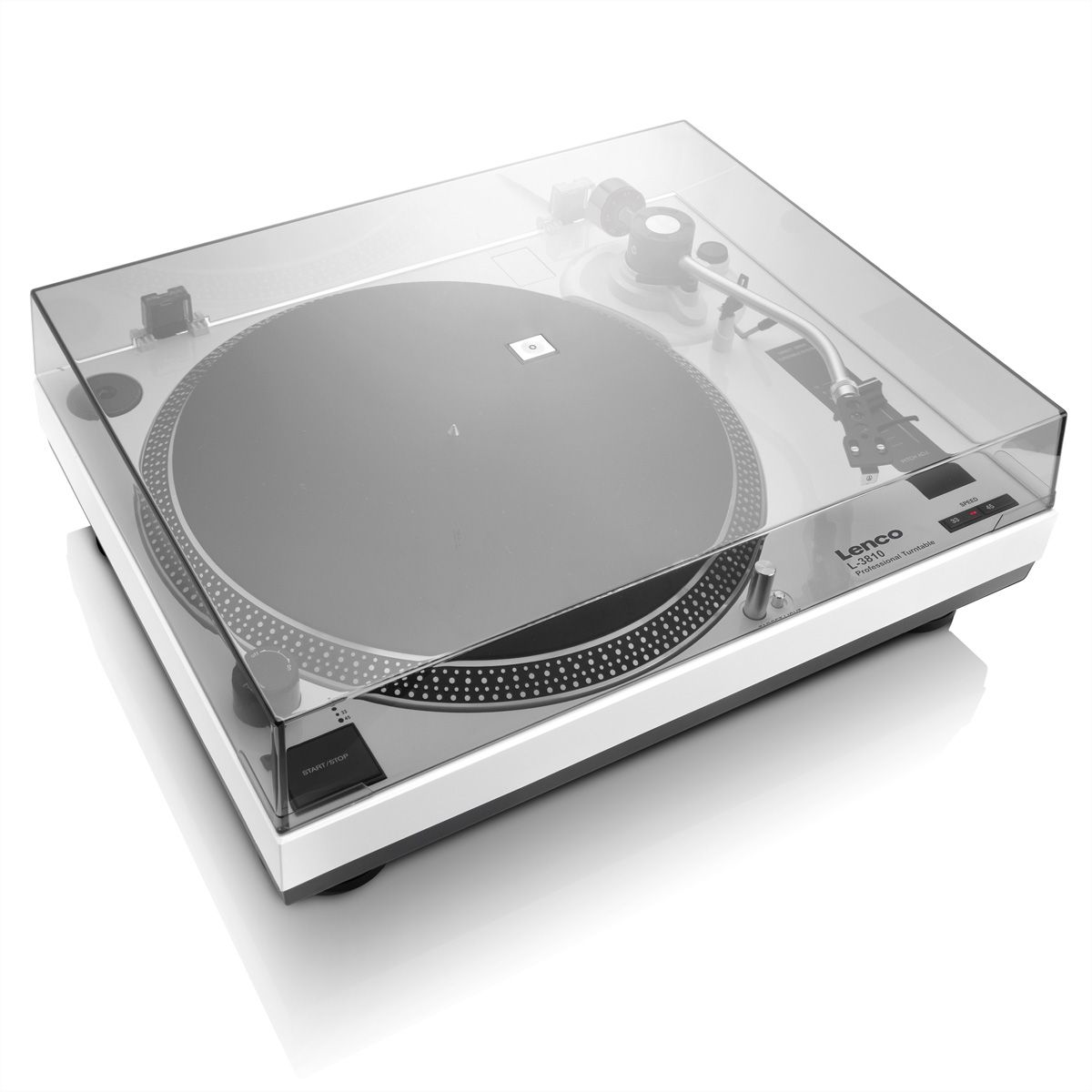 Lenco Platine vinyle L-3810WH, blanc