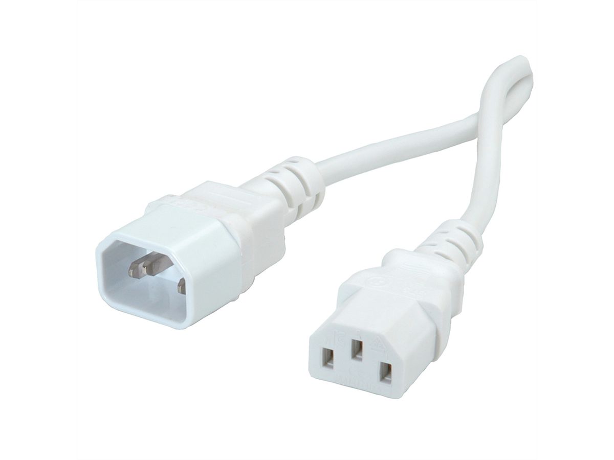 ROLINE GREEN Câble d'alimentation, IEC 320 C14 - C13, blanc, 3 m