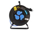 Kabelrolle Kunststoff 3xT13 , BAUFLEX,N07V3V3-F 3G1.5mm2,IP55,IK08,40m, blau