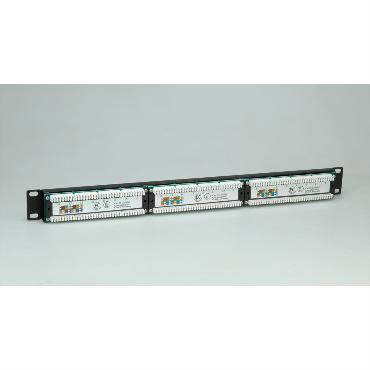 VALUE Cat.5e (Class D) 19-Zoll-Patchpanel, 24P, ungeschirmt, schwarz