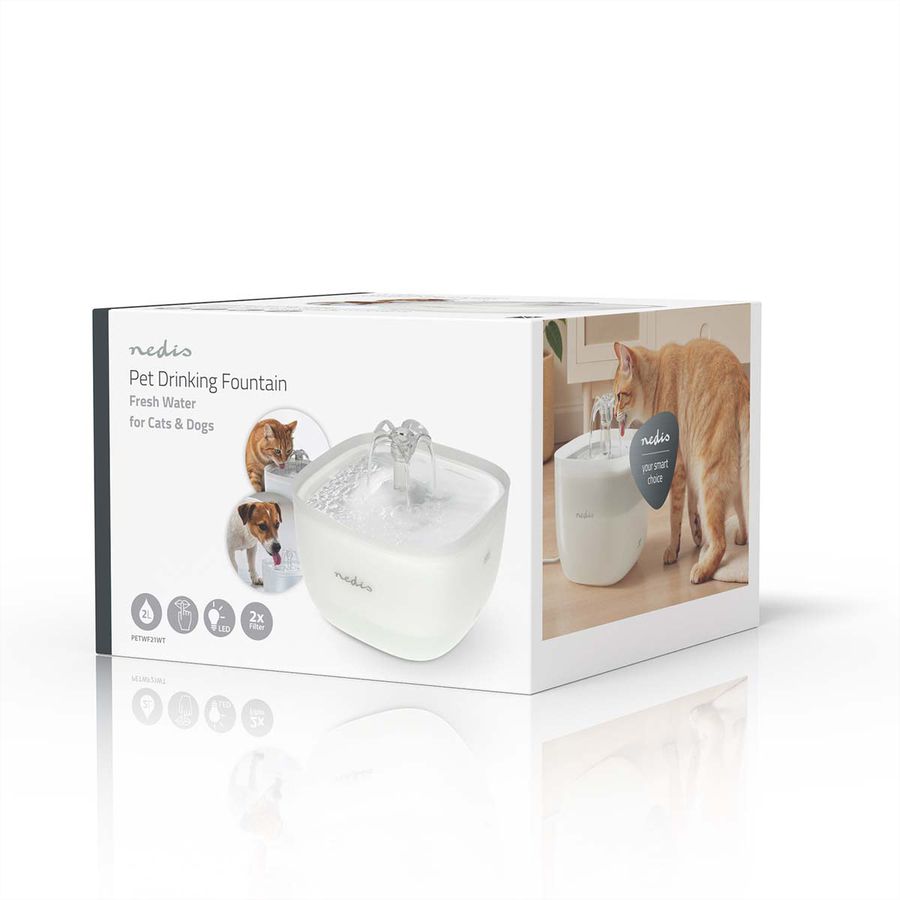 Fontaine à eau pour animaux Nedis 2 l, blanc