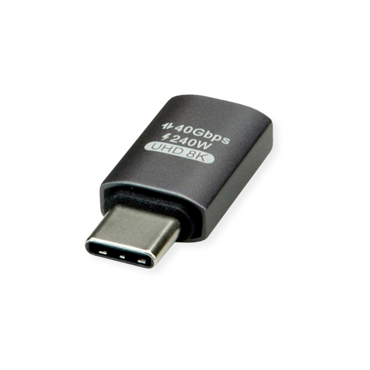 ROLINE Adaptateur USB4 Gen 3x2, Aluminium, Type C, M/F, argent