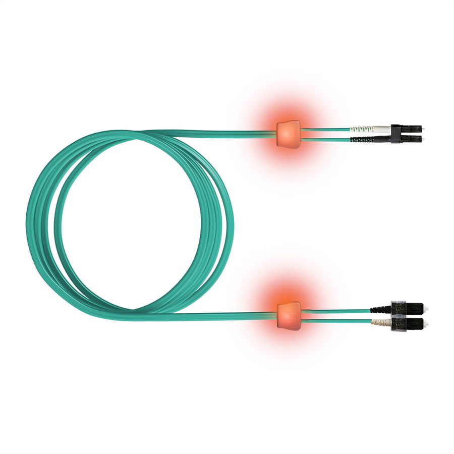 EasyLan Câble FO duplex 50/125µm OM3, LC/SC, turquoise, 2 m