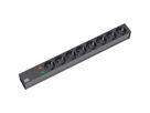 BACHMANN Bâti de prises 19" 8x avec TGBT sans interrupteur, noir