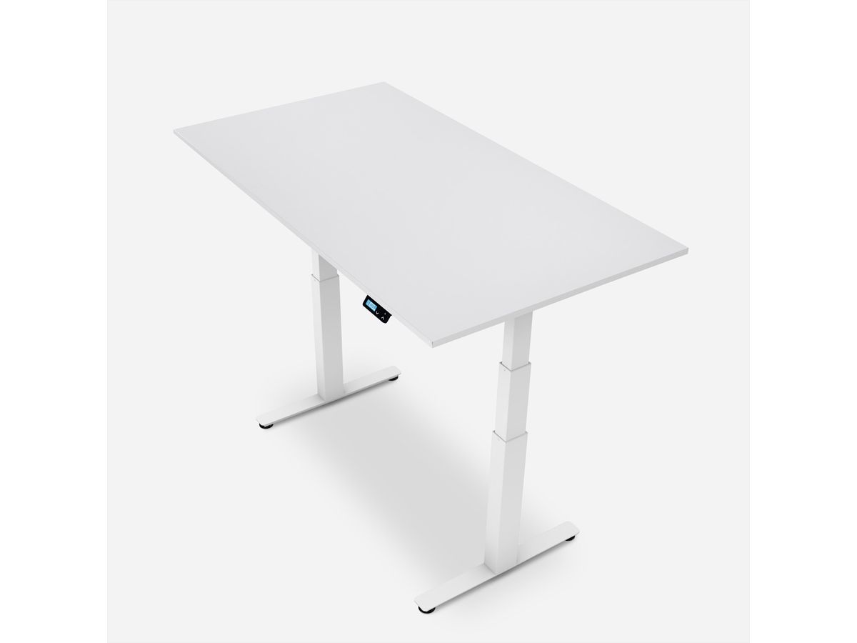 WRK21 Schreibtisch Work 160 x 80 cm, Höhenverstellbar, Weiss Uni / Weiss