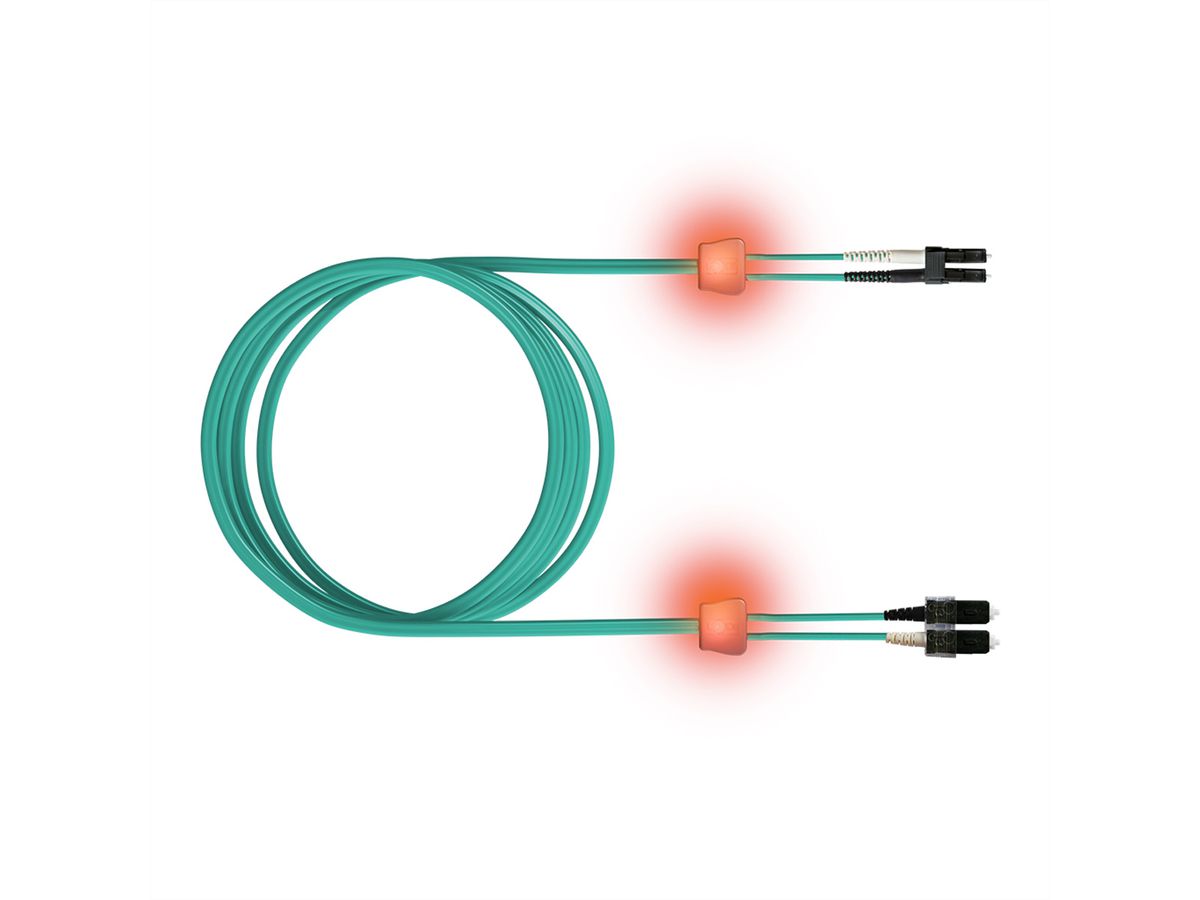 EasyLan Câble FO duplex 50/125µm OM3, LC/SC, turquoise, 3 m